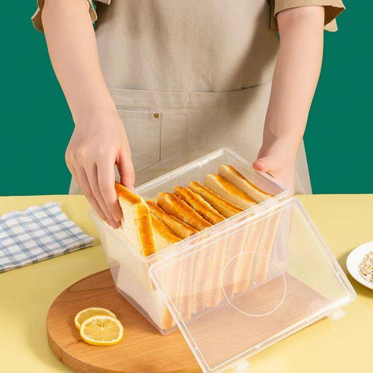 

Refrigerator & Microwave Safe Food Storage Box - Heat-Resistant, Sealable Container for Bread, Lunch, and Fruit