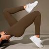 Damen High Waist Yoga Hose Gerippte Nahtlose Leggings Bauchkontrolle Workout Gym Fitness