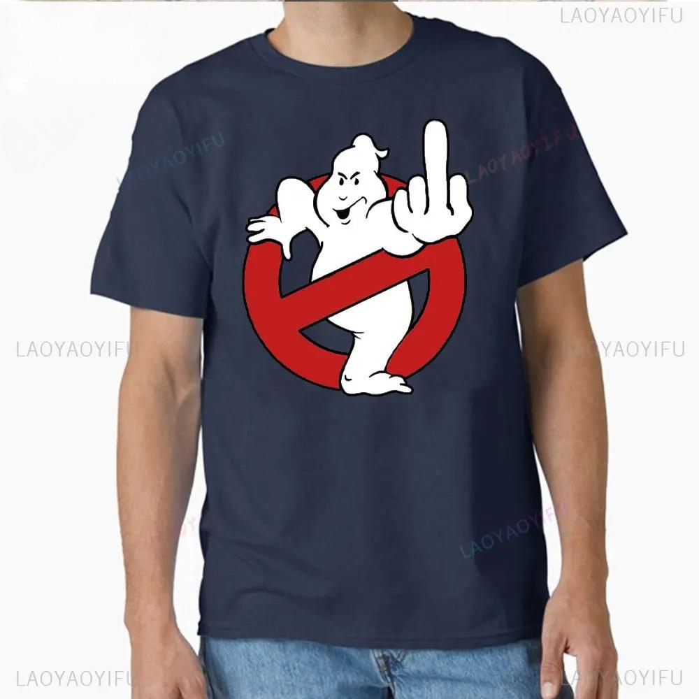 Movie Ghostbusters Print Short Sleeve Solid Cotton Unisex Unisex Tshirts Funny Graphic Crewneck Tops Big Size T Shirt Male Tops