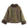 European and American Women's Fashion: Embroidered Double-Sided Faux Fur Coat