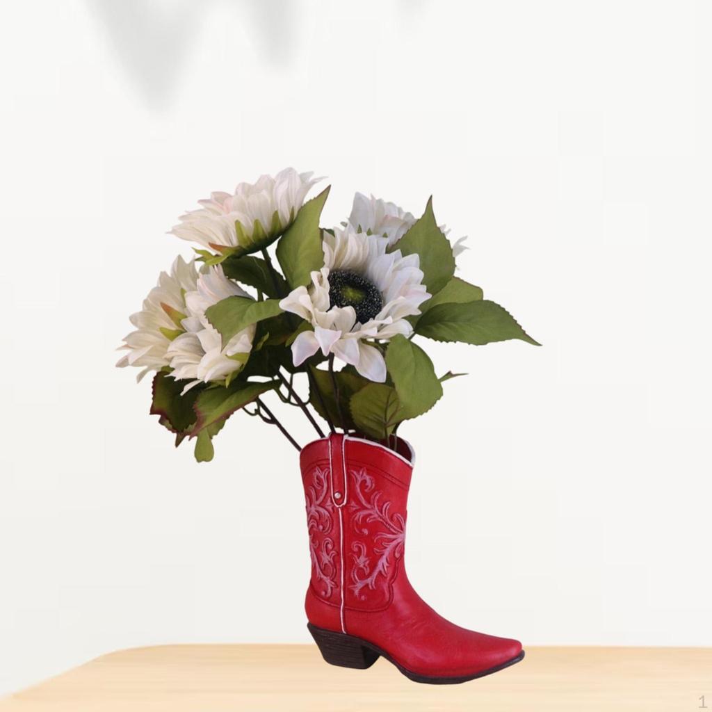 Boot-Shaped Resin Vase for Floral Displays Table Centerpiece