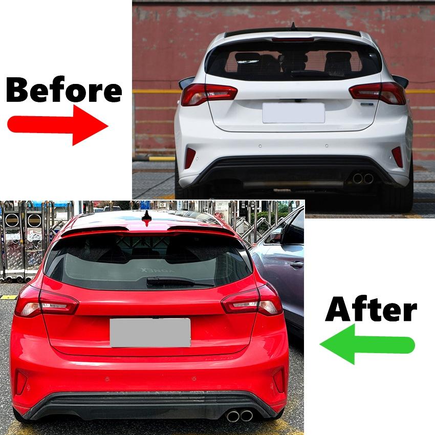 Car Rear Trunk Boot Spoiler Wing For Ford Focus ST Line Hatchback 2019-2023 Rear Roof Spoiler Wing Body Kits Tuning