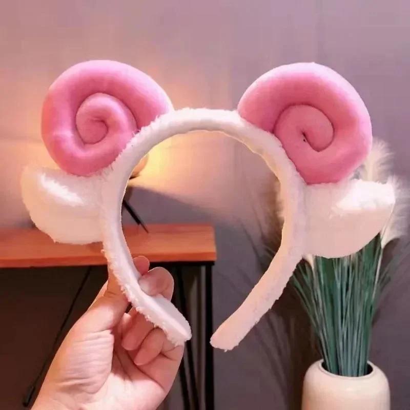 Cartoon Leuke Meisjes Mode Schapenhoorn Lamsoor Hoofdband Make-up Haarband Hoofddeksel voor Gezicht Wassen Douche Haaraccessoires Cadeaus