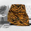 Orange Black Tiger Striped Fleece Blanket Soft Warm Throw Bed Sofa Cover Gift for Kids Teens Adults