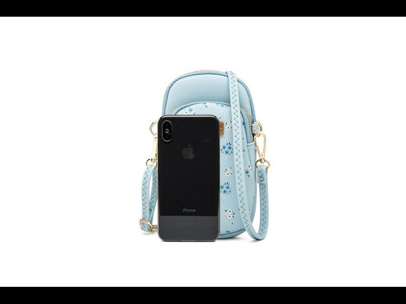 Borsa a tracolla coreana da donna con motivo floreale, doppia zip e grande capacità - Trendy per studenti