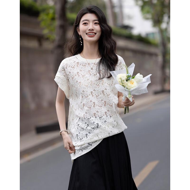 Demana Women's Classic Lace Embroidered Shirt