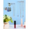 12Pcs Self-Adhesive Necklace Organizer, Necklace Holder Wall Mounted, Hanging Jewelry Organizer with 8 Hooks for Necklaces, Bracelets, Rings,