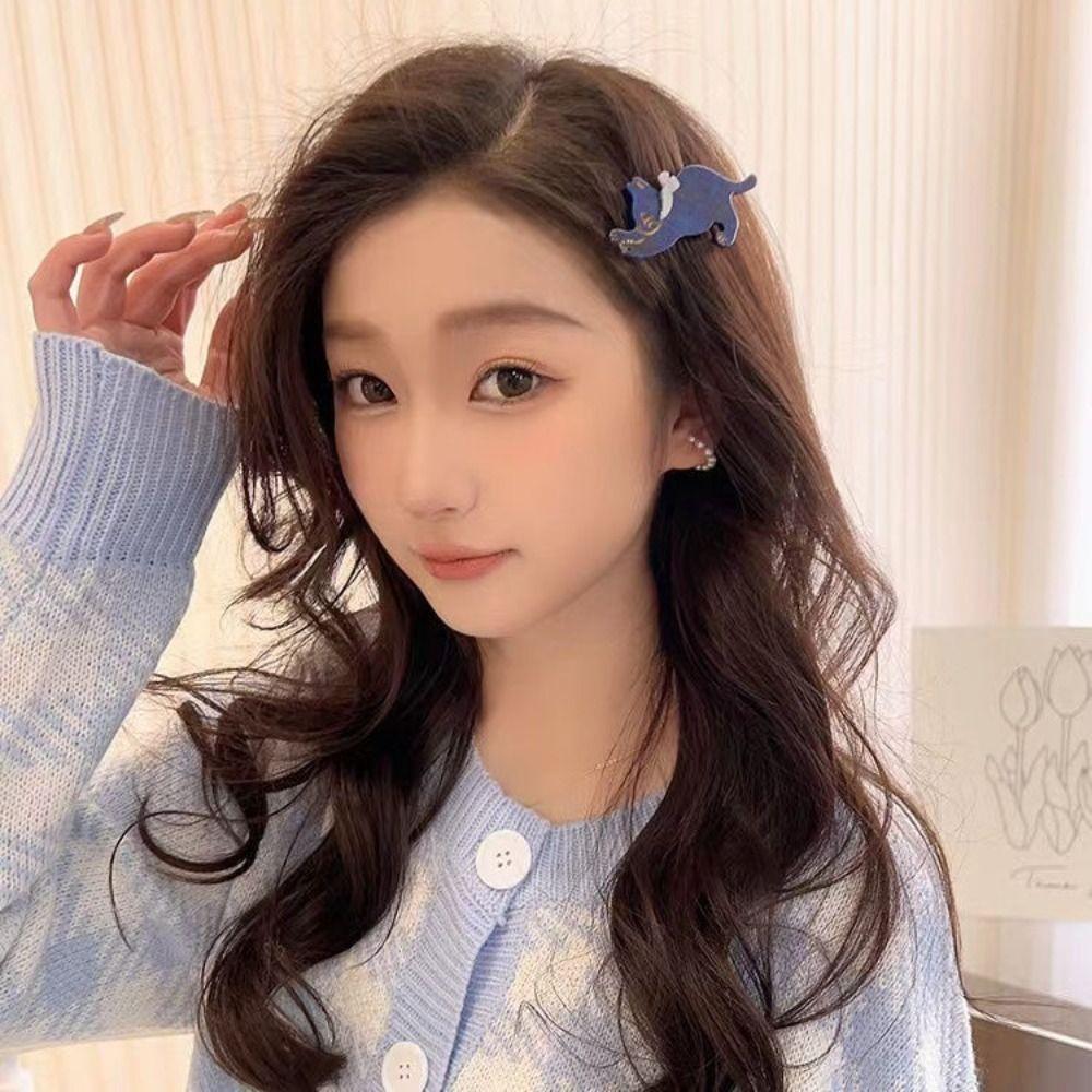 Cartoon Cat Hair Clip Pet Cat Duckbill Clip Cute Acetic Acid Hair Clip  Girls