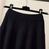 Autumn/Winter Knitted Skirt for Women Geometric Pattern Medium Length High Waisted Skirt A-line Long Skirt