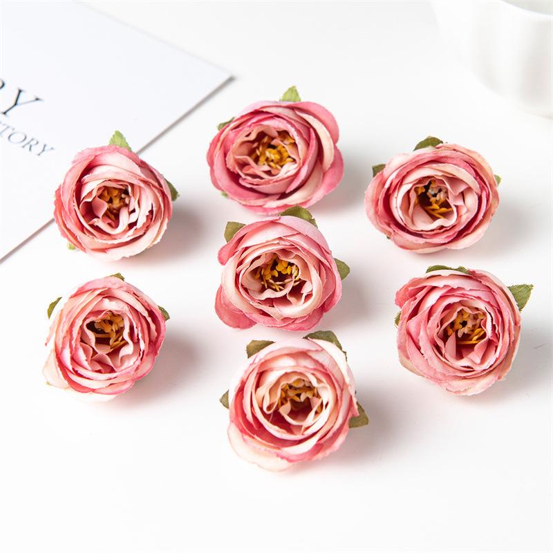Rosa Simulazione Vintage Boccioli di Rosa Ghiaccio Rose Boccioli di Tè Materiale Fai da Te Fatto a Mano Decorazione Matrimonio Scatola Regalo Oggetti di Scena per Foto Decorazione Fiori Finti