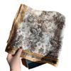 Spring New 100 Mulberry Silk Plain Crepe Satin Silk Scarf Women's Deciduous Forest Printing Silk Small Square Scarf Versatile Scarf