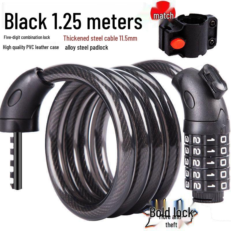 Anti-theft Combination Bike Lock: Portable Steel Cable for Mountain and Electric Bikes