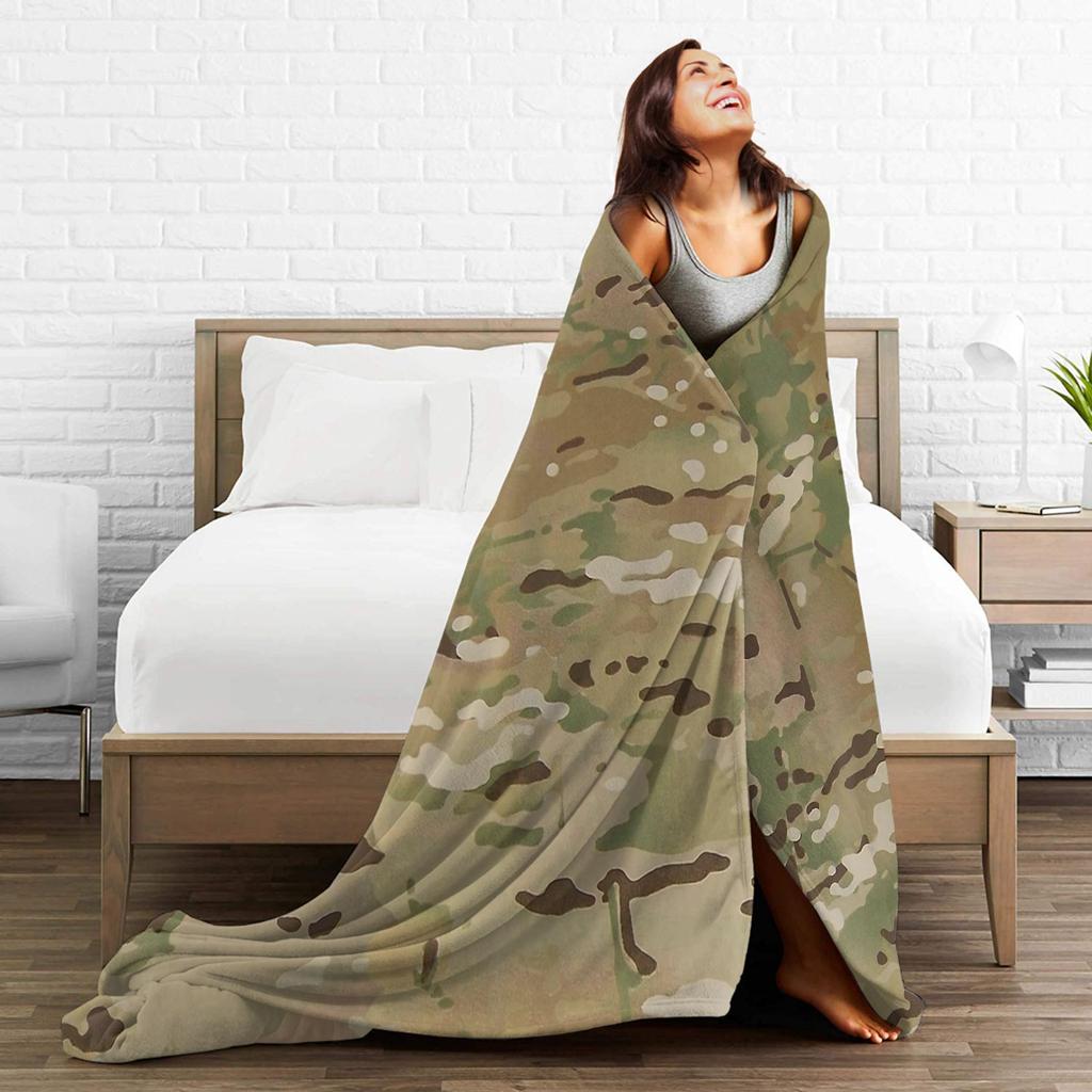 Super Soft Blanket Travel MultiCam Camo Camouflage Throw Blanket  Flannel Bedspread For Living Room Graphic Sofa Bed Cover