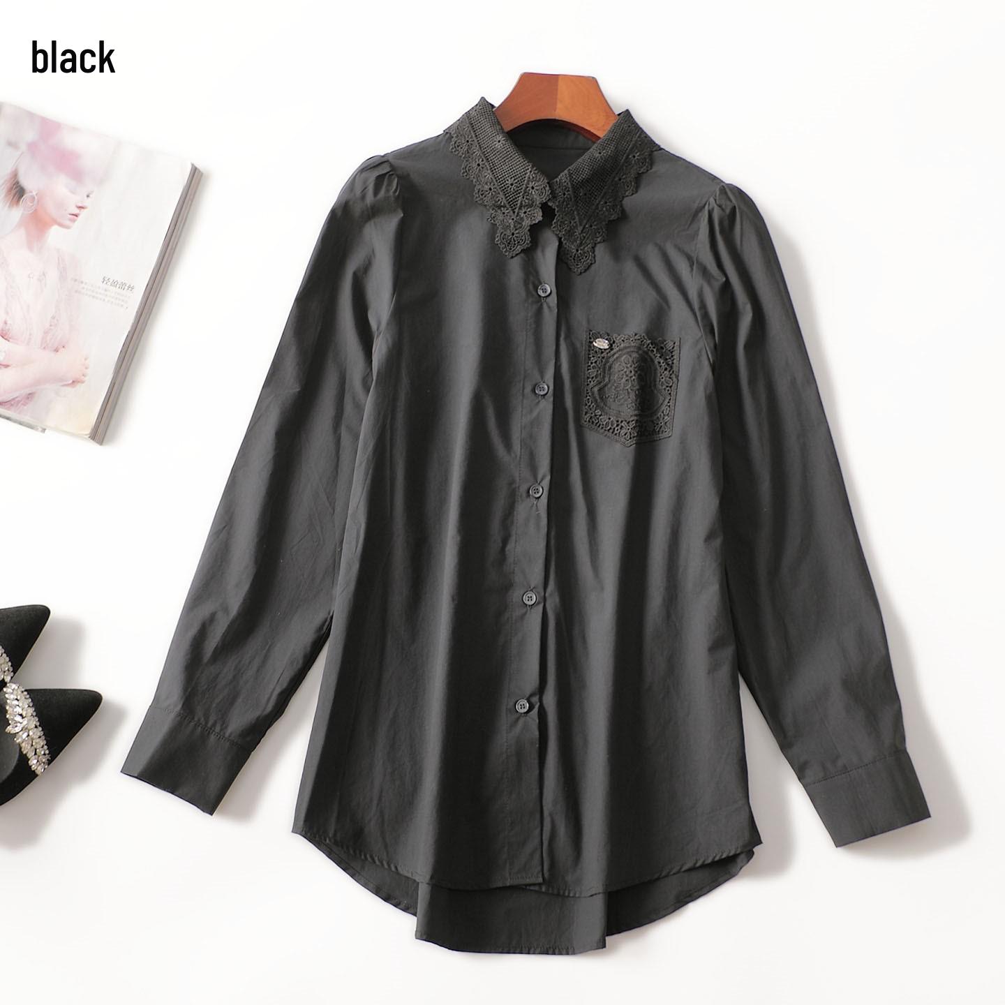 

Autumn Long Sleeve Mid-Length Shirt – Women s Quality Fashion M чёрный