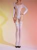Sexy Women Garter High Cut Bodysuit Sheer See Through 5Dthin Shaper Tights Bandage Elastic Leotard Pajamas Maid Wear