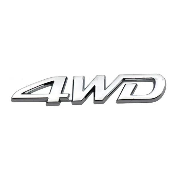 1Pc 3D Metal 4WD Logo Decals Emblem Badge Car RearTrunk Fender Adhesive Badge Body Sticker Accessories