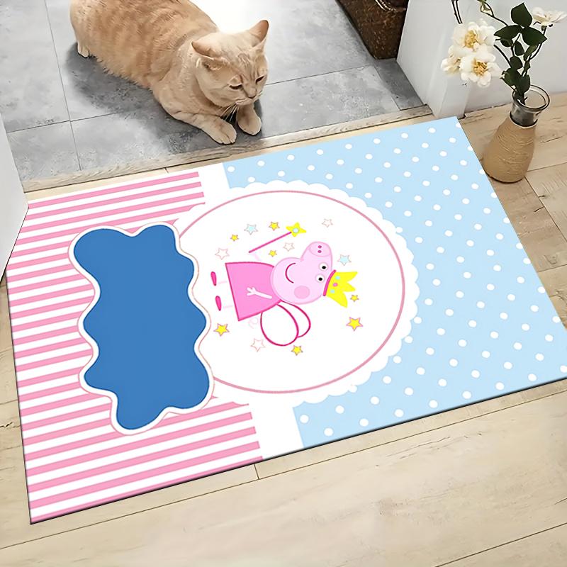 1Pc Peppa Pig'S Playful Day Carpet Rug Customizable Soft Washable Antislip Home Living Room Sofa Mats Personalized Rug 0917107