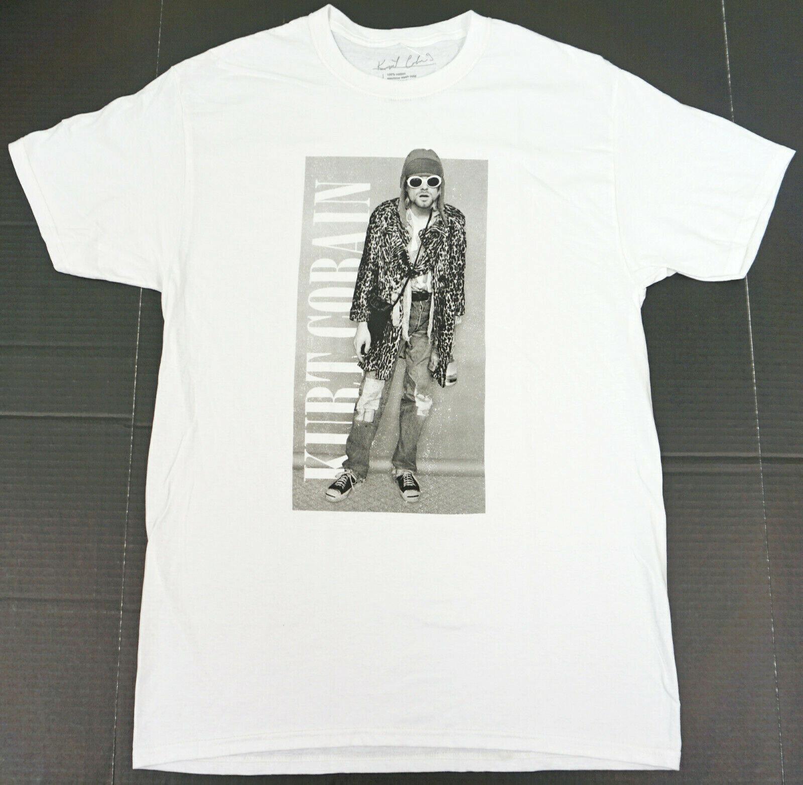 26 KURT COBAIN T-shirt NIRVANA Grunge Rock Licensed Tee White New Unisex T-Shirt M
