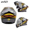 Unisex Full Face Flip-Up Motorcycle Helmet with LED Taillight, All-Season, 3C/DOT Certified
