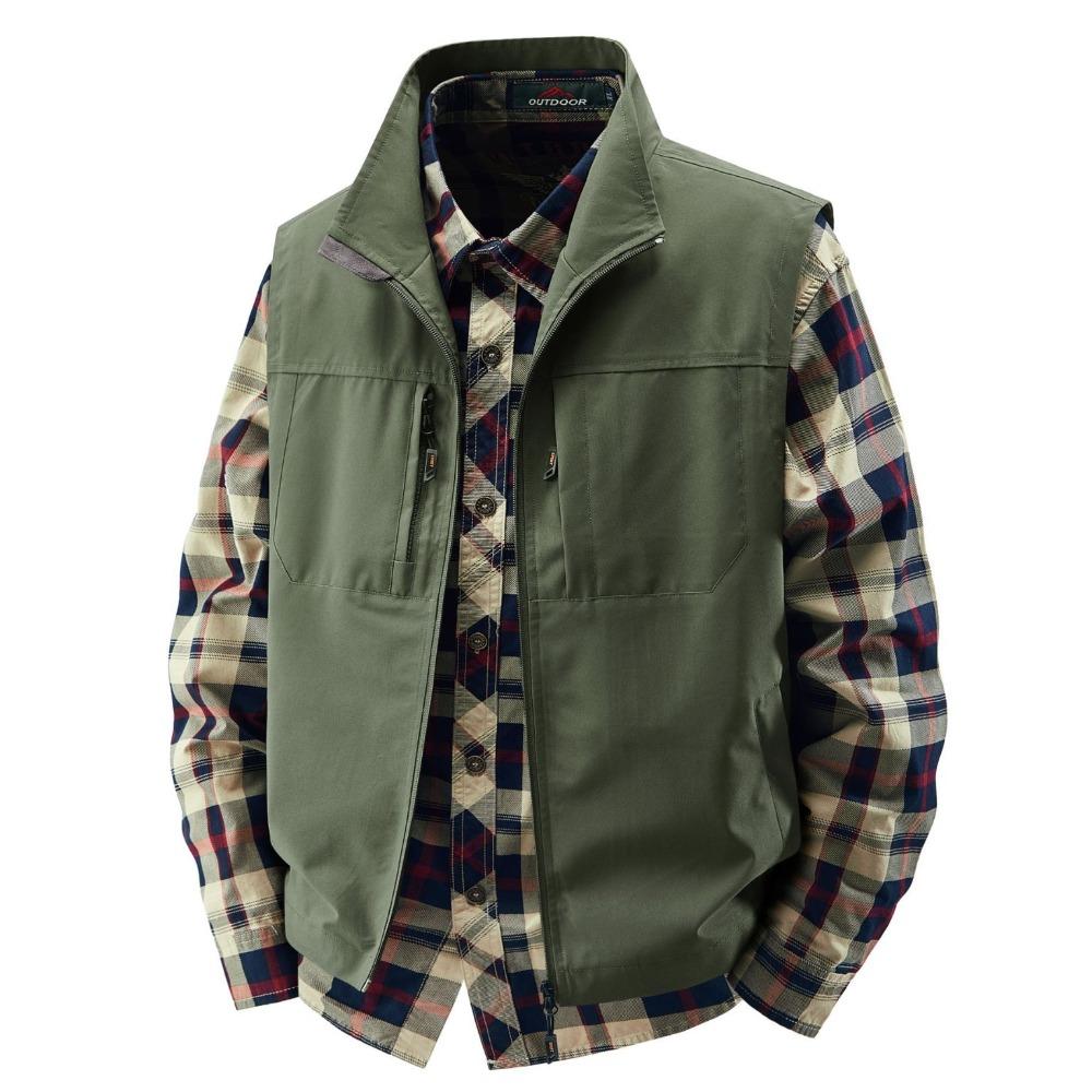 Summer Men Outdoor Breathable Sleeveless Vest Men Casual Multi Pocket Vest Man Cargo Safari Work Waistcoat Plus Size 6XL