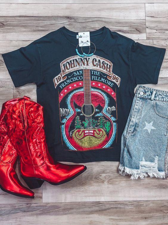 johnny cash T-shirt johnny cash vintage shirt- san francisco the fillmore Unisex T-Shirt L