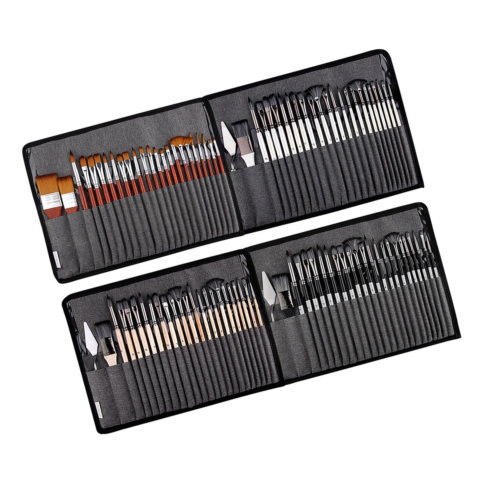 

Набір пензлів для малювання олією, аквареллю, акрилом, художній, з дерев яними ручками, набір пензлів для малювання з полотняною сумкою, набір 25 шт. HB‑8620BB