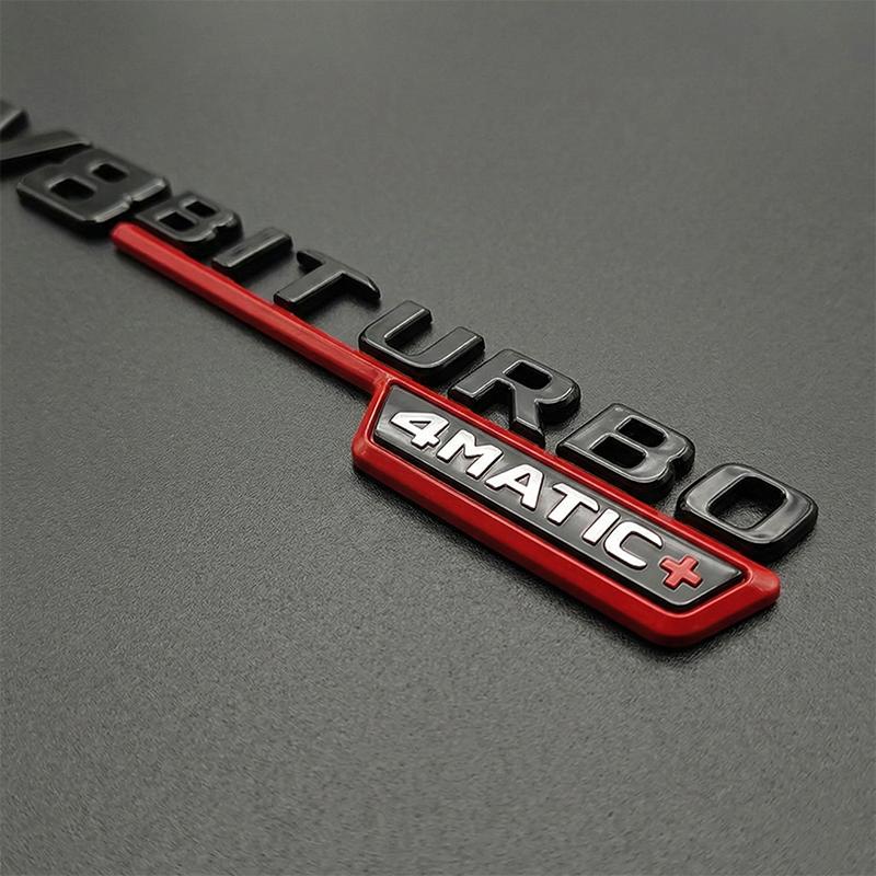 3D V8 BITURBO 4MATIC+ Emblem Badge For Mercedes Benz AMG C63 E63 G63 Car Fender Side Logo Trunk Decal Styling Accessories