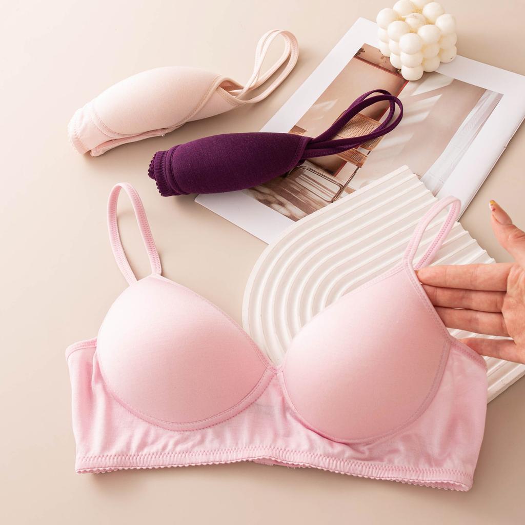 Seamless Silk Bra Women Wireless Bra Summer Thin Mulberry Silk Bra Push‑Up Bralette for Small Bust
