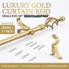 Water Resistant Adjustable Metal Spiral Curtain Rod Set Gold Black with Bracket Accessories for Bathroom Kitchen Window
