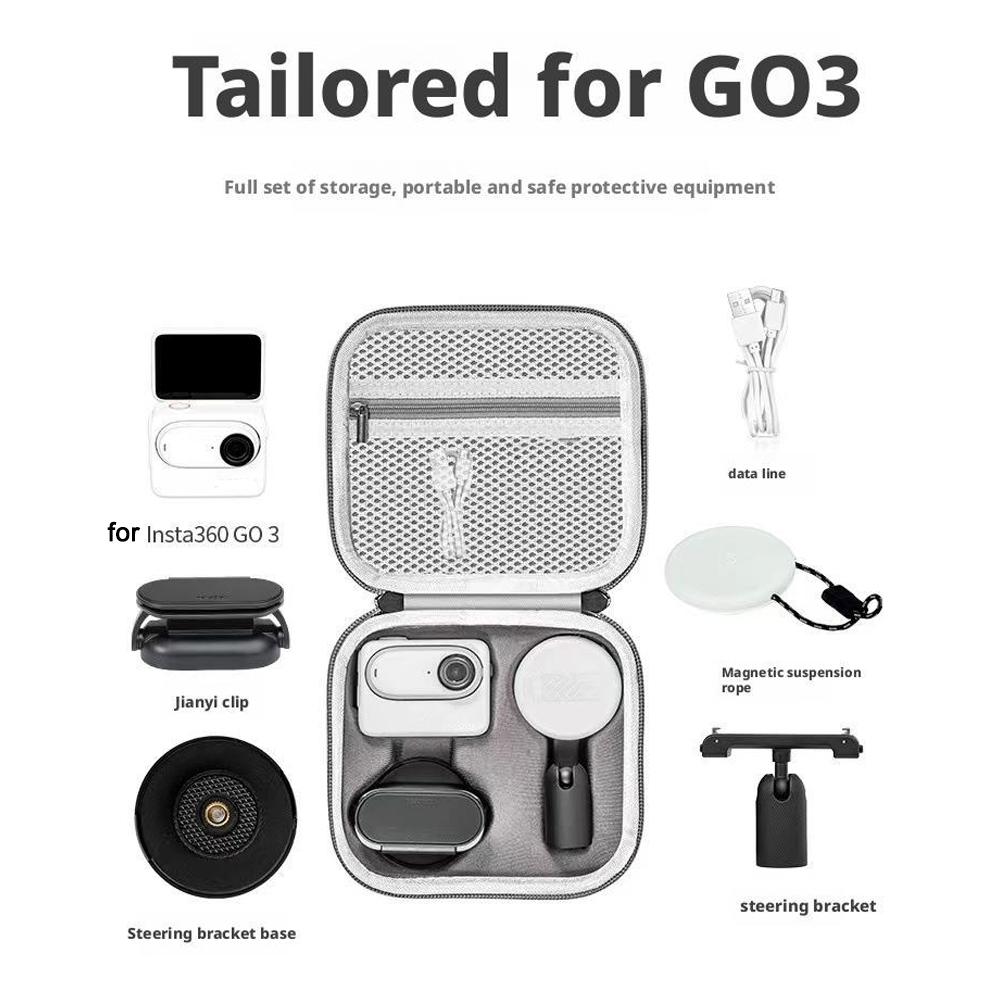 For Insta360 GO3 Gray Mini Case Bag Collection EVA Portable Travel Storage Waterproof Box for Insta360 GO3S Cameras Accessories