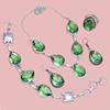 Peridot   Gemstone Pendant Jewelry Set Quartz Necklace 18-20''