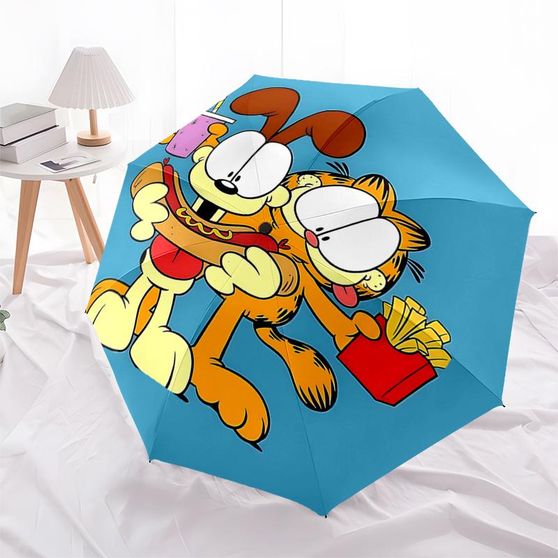 

Garfield s Hot Dog with Automatic Opening Folding Design, 8 Bone Iron Frame Outdoor Umbrella Perfect Gift for Fans and Travelers0104051a