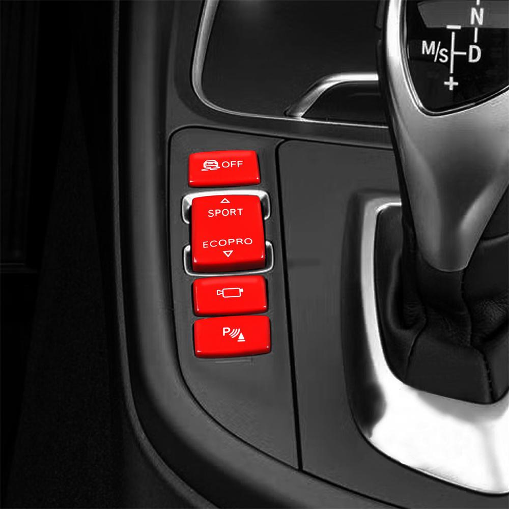 4× Red Gear Shift Button Cover Sticker For BMW 1 2 3 4 Series F20 F22 F30 F32