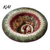 Indoor Christmas Rug 3D Round Rug, Optical Illusion Santa Claus Area 39 Holiday Decorative Inch Quilted-Like Floor Mat for Living Room Bedroom