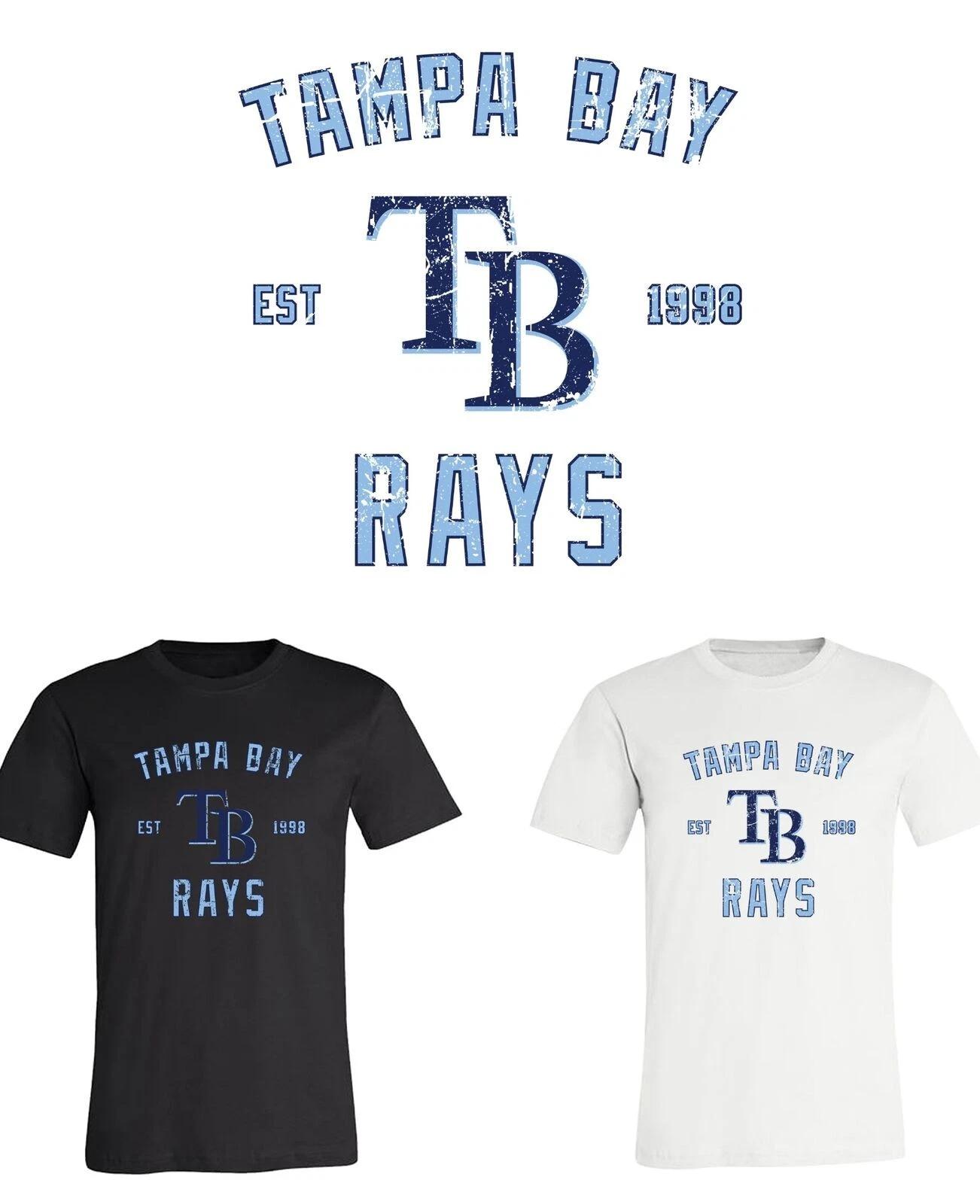 Tampa Bay Rays Est Distressed logo T-Shirt Size Youth-Adult 6XL FAST Ship! L