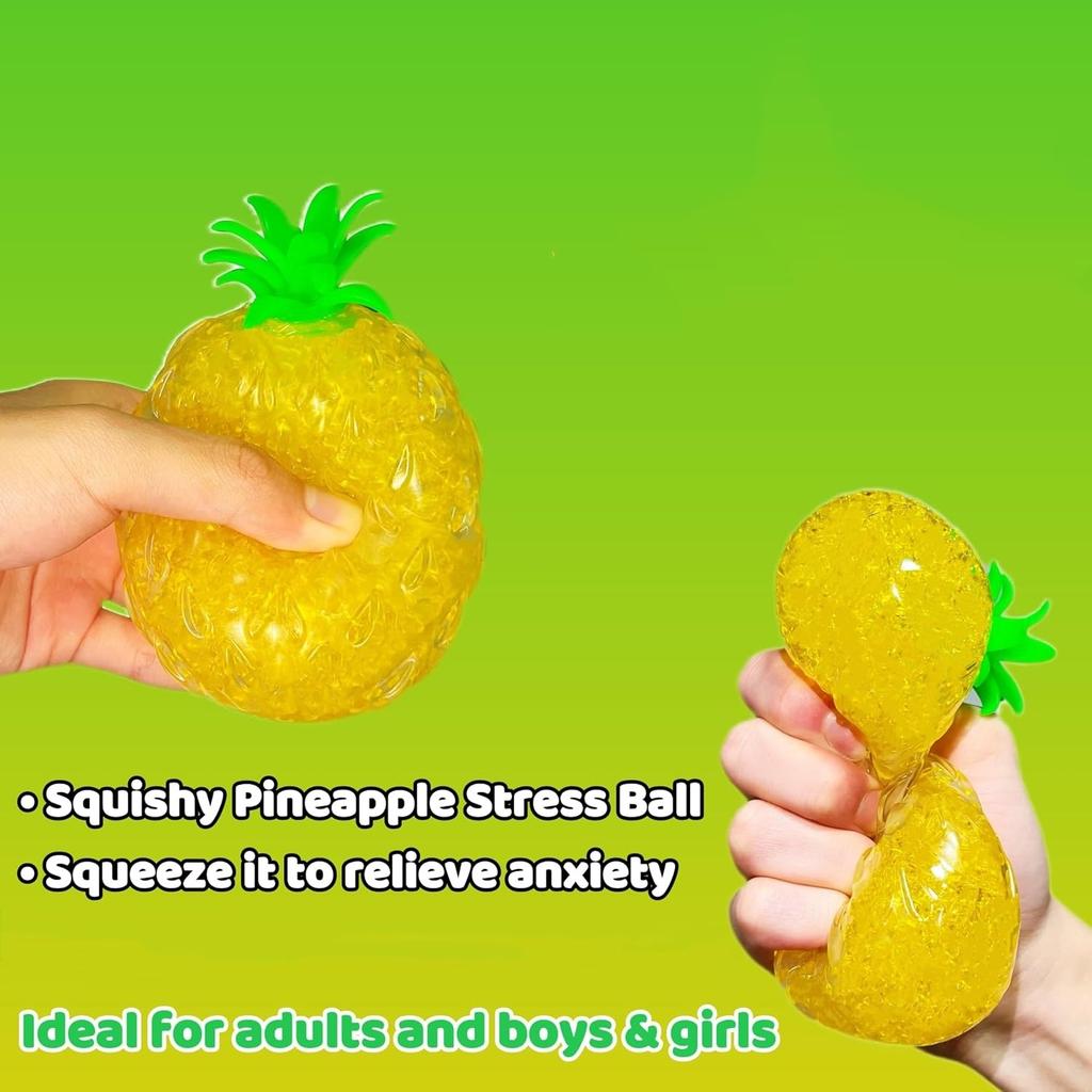 Pineapple Squishy Stress Balls Fruit Stress Squeeze Toys Squish Sugar Ball Squishy Toys, Ideal For Relax, Focus, Fun Gifts