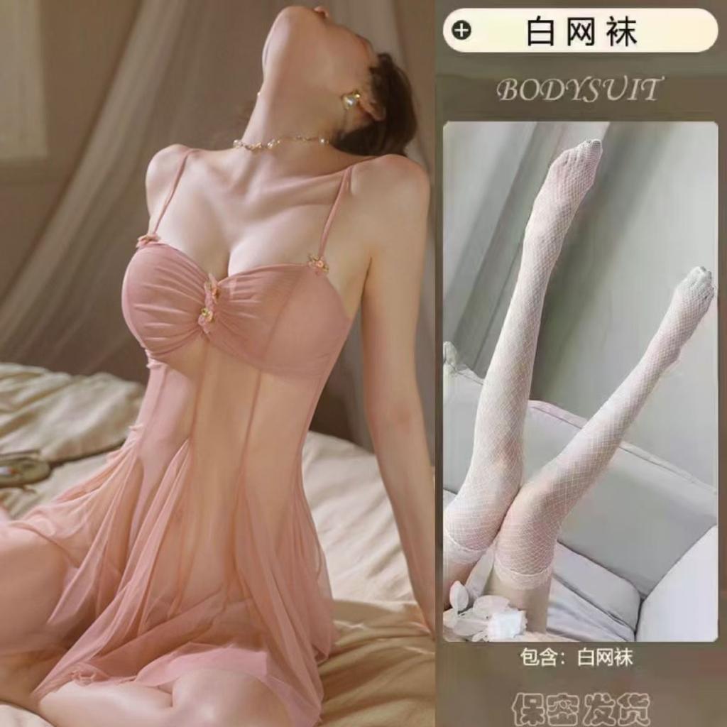 Sexy sexy female new cute pure desire French high-end small chest bed hot temptation