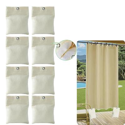 8 Pieces Outdoor Curtain Weights with Clamps Bottom Patio 15oz Curtain Weights Bags Holder for Table Cloth Outside Patio