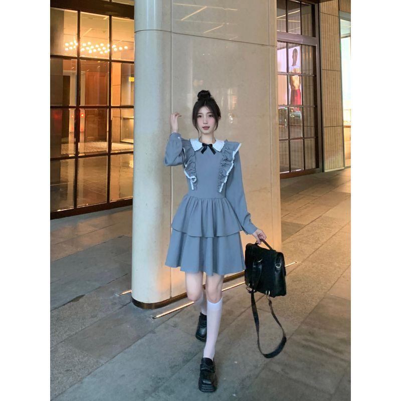 

Amazon Dark Waist-Baring Dress Oversize Women s Clothing 9356# Gray L