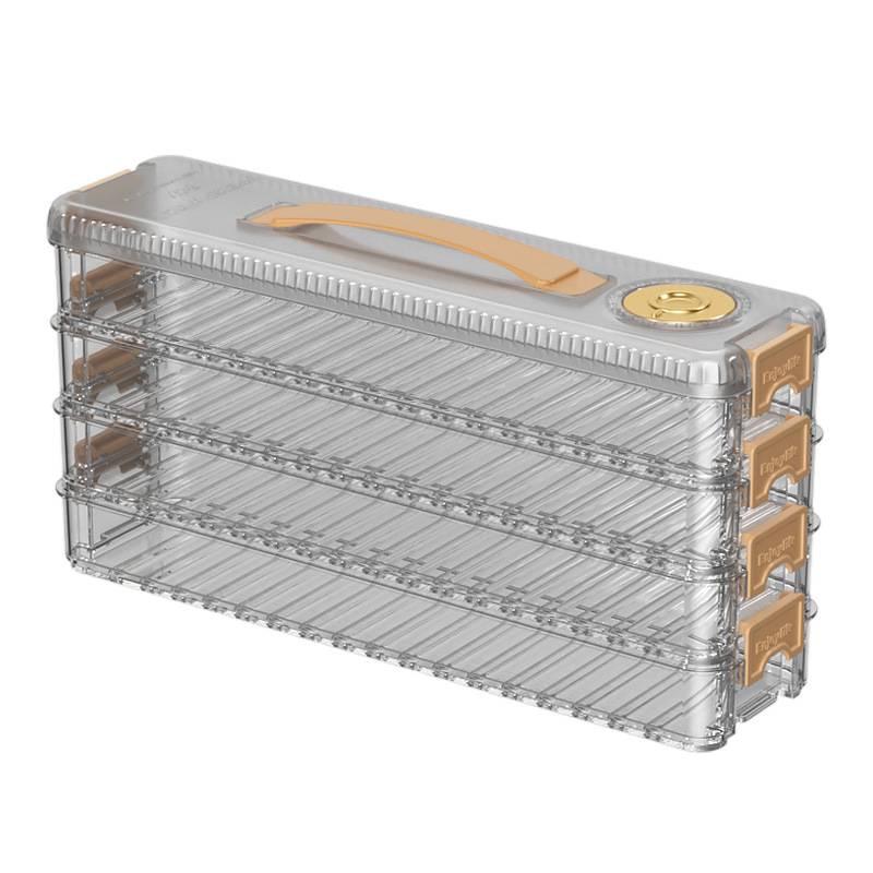 Multi-layer Transparent Dumpling Storage Box with Timer - Kitchen Food Grade Plastic