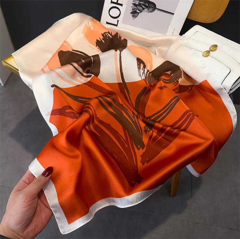 

Роскошный бренд Шарфы Палантин Мягкий Сатин Искусственный Шелк Квадратный Шарф Женский Шейный Пляжный Повязка для волос Бандана Фуляр Лента Сумка 70см 70x70cm