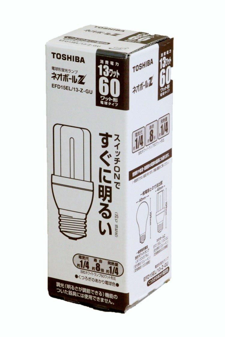 

Toshiba Neoball Z Compact Fluorescent Lamp, 60-Watt Bulb, Warm White, EFD15EL13-Z-GU