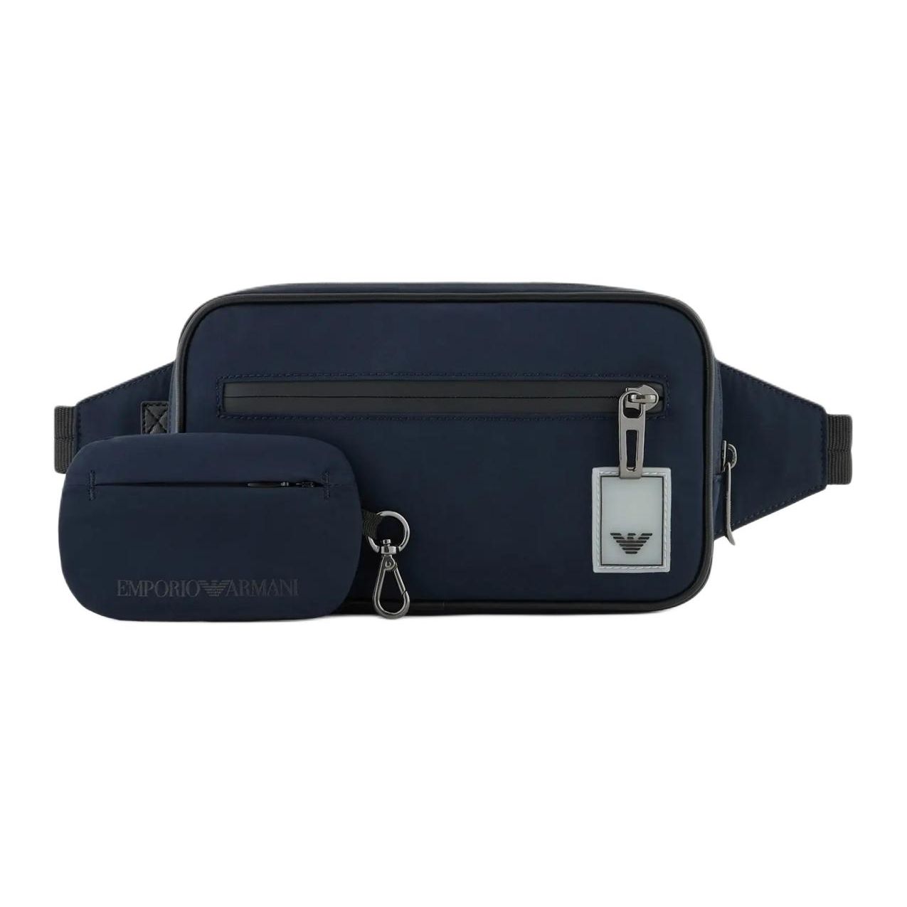 

Emporio Armani Logo Zipper Waist Bag Men waist bag Navy-Blue EM000088-AF10146-UB118 Basic Set (Bag+Dust Bag)