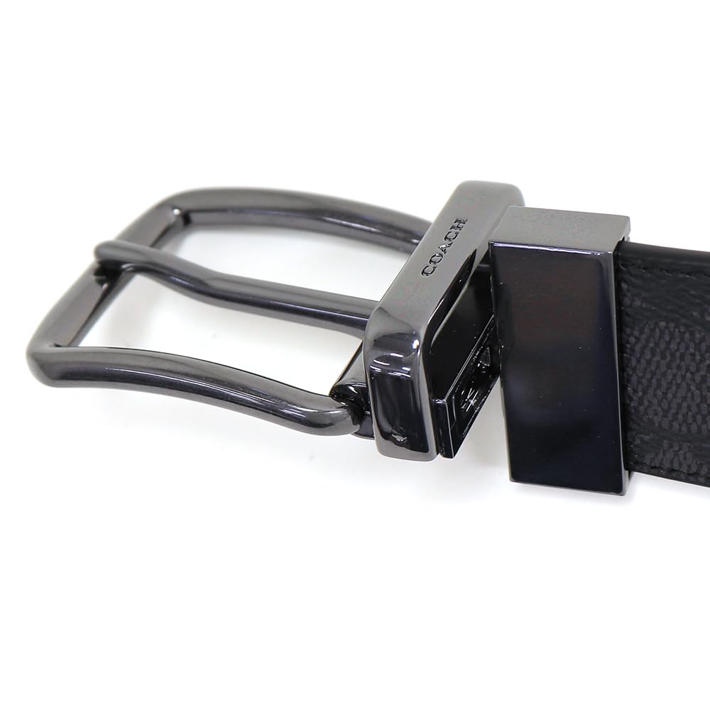 Coach Reversible Charcoal CY982 QBMI5 Men's Belt, Black, [Used]