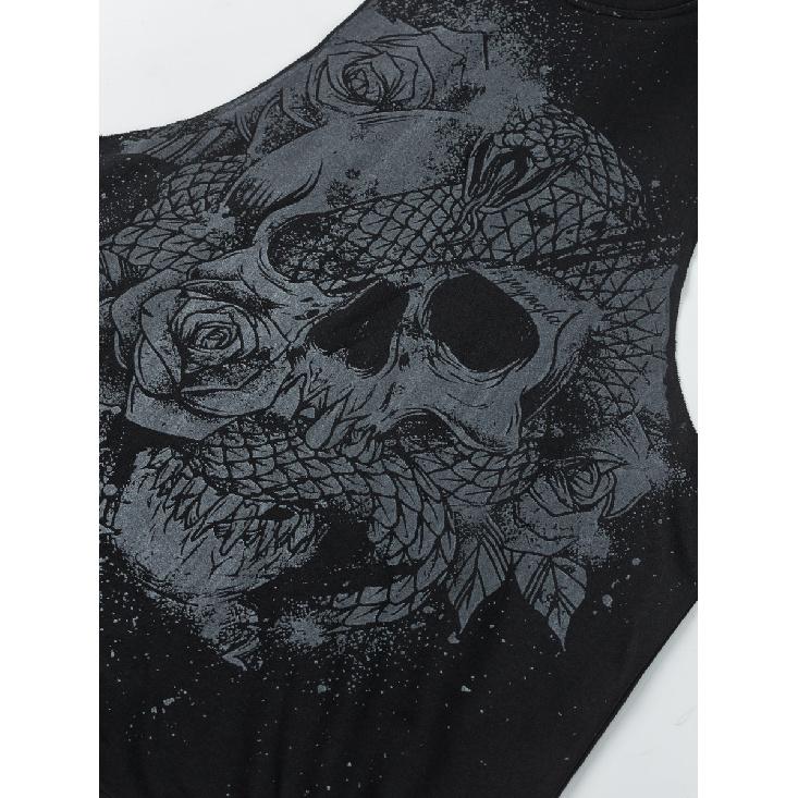 Summer New Men'S Vest Printed Skull Fashionable Casual Sports Quick Drying Breathable Sleeveless Camisole Top
