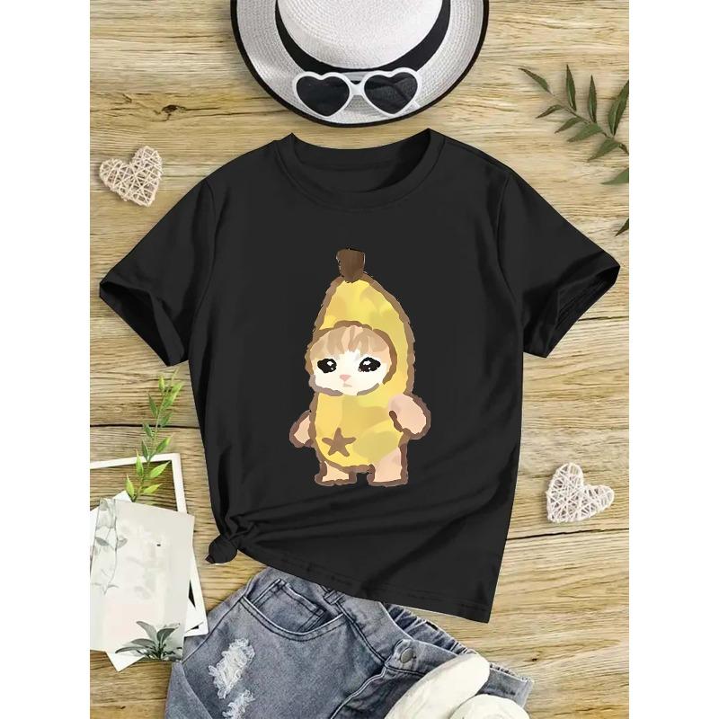 Kids Cartoon Graphic Crewneck Short Sleeve T-Shirt