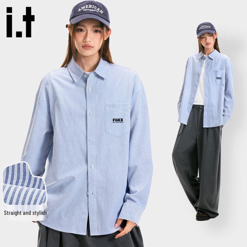 Fingercroxx IT Men s & Couple s Oxford Striped Casual Shirt L