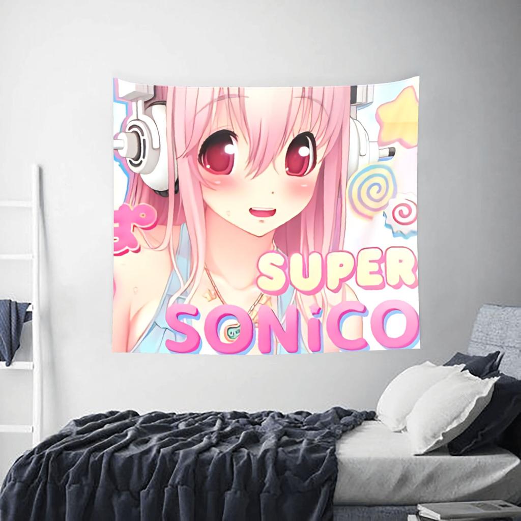 Cutecore Super Sonico Tapestry Room decoration Home Decoration Tapestry Decor Accessories Cute Room Decor