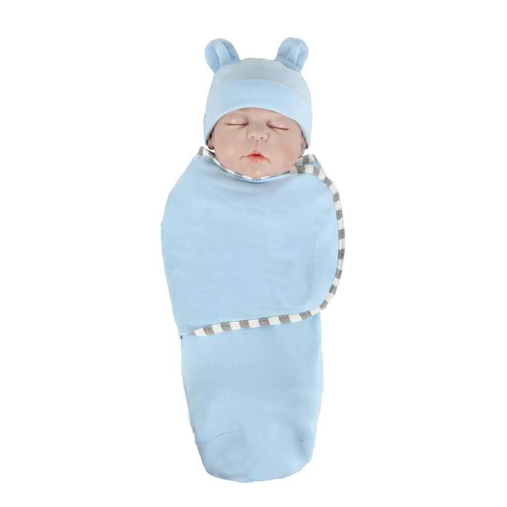 Coperta per Neonato Fasciatura Sacco a Pelo Sacco Nanna Avvolgitore per Passeggino + Cappellino