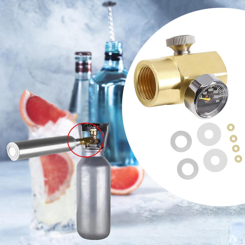 Bottle Cylinder CO2 Refill Connector Adapter Accessories,Compact,Practical Replacement with 2000PSI